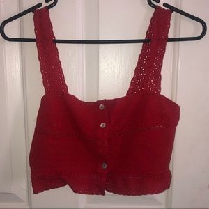 Forever 21 Cropped Red Tank Top